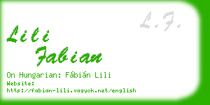 lili fabian business card