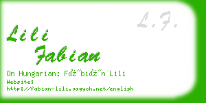 lili fabian business card